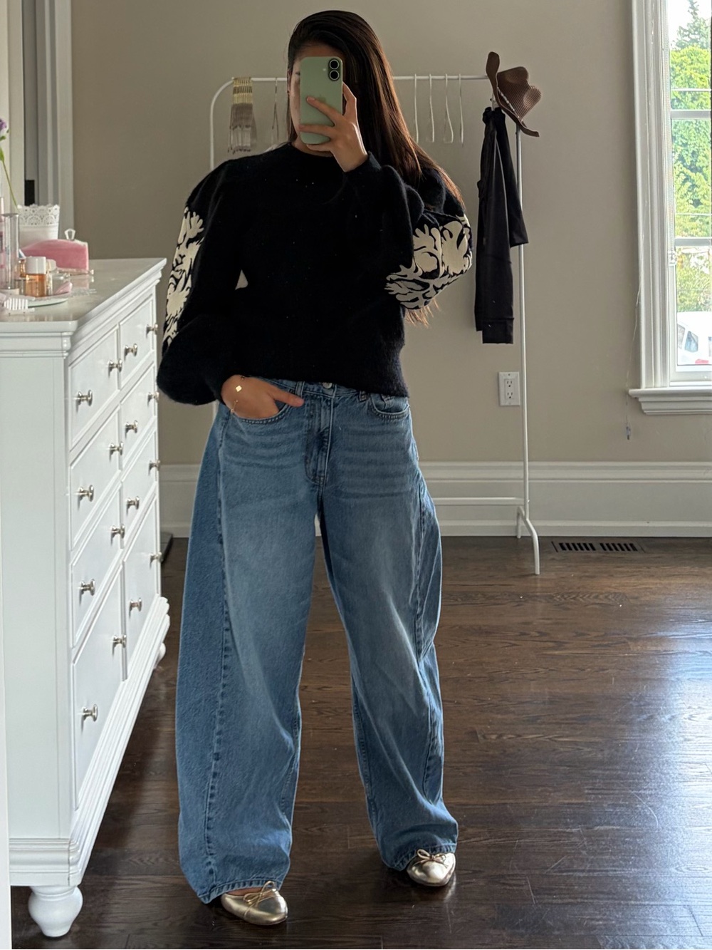 Aris Black Knit Sweater with Texture
